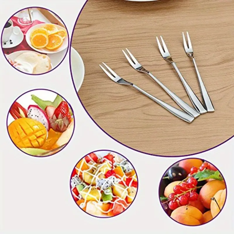 16pcs stainless steel two prong forks bistro cocktail forks small fruit fork Product details 4