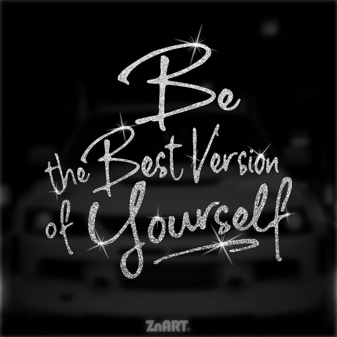 Image of 1pc " Best Version Of Yourself" Inspirational Bling Vinyl Sticker, For Car, Truck, Motorcycle, Laptop, Notebook, Window Glass, Shiny Bright Sticker Covers Scratches, To Stick And Remove, No Residue