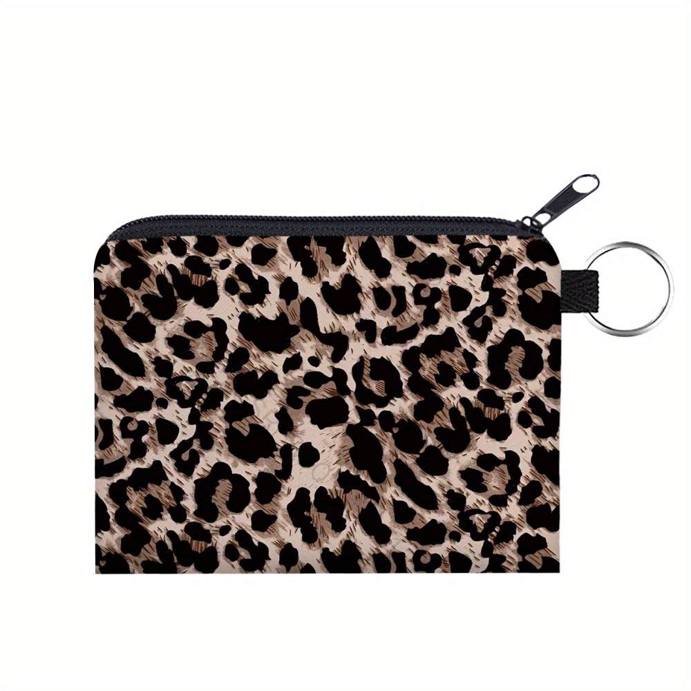 3d High-definition Printed Colorful Leopard Pattern Polyester Portable Coin Purse, Digital Printed Coin Bag, Multifunctional Holder, Coin Pouch, Headphone Case, Holiday Gift