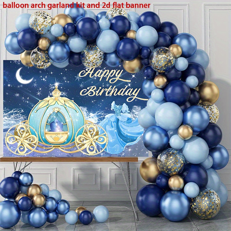 Toile De Fond « Happy 18th Birthday » En Tissu Bleu Pour 18e