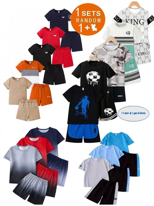 32pcs Set- Fashionable Boys Tops and Pants for Boys Aged 3-14, Gift Set for Boys, Outdoor Sports Set- at Random, Outdoor