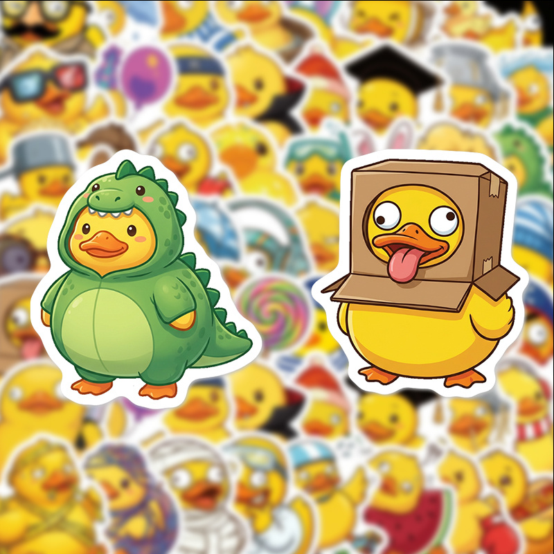 50 stück süße, skurrile enten-sticker,   für laptops, koffer, gitarren, farbenfroher einweg-dekorations-sticker-pack, für laptops