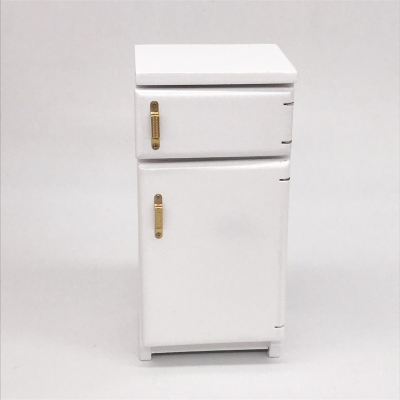 Image of 1:12 Scale Dollhouse Miniature Furniture Scene Mini Furniture White Refrigerator