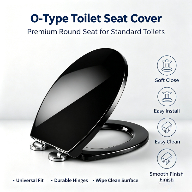 TEMU Soft Close Toilet Seat Release Design For , Top, Standard White And Black, Toilet Seat With Adjustable Hinge, O-shaped Design