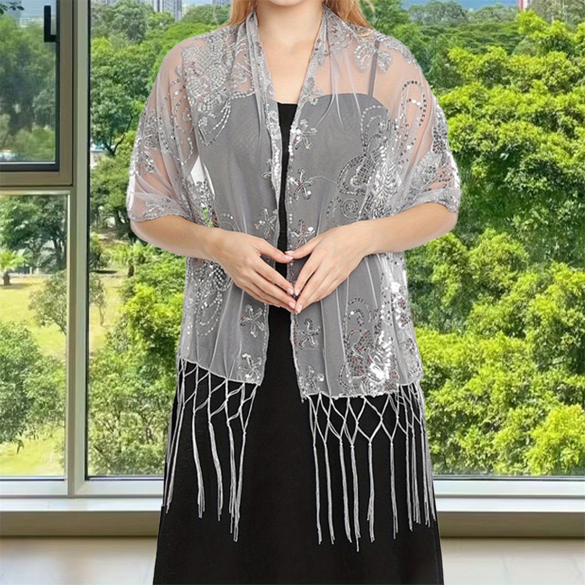 womens elegant shawl wrap see long scarf shoulder cover Temu Canada