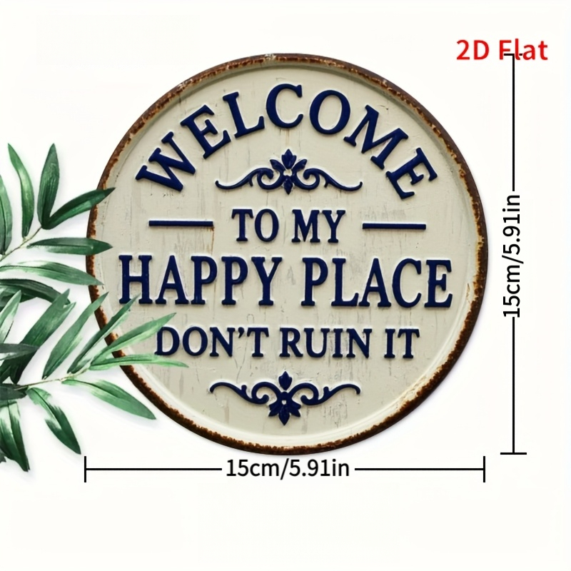 TEMU 2d Flat, 1pc "welcome To , Don't Ruin It" - Wooden Welcome Sign, Vintage Wooden Wall Art With Floral Decor, Ideal For Home, Porch, Garden, Cafe,