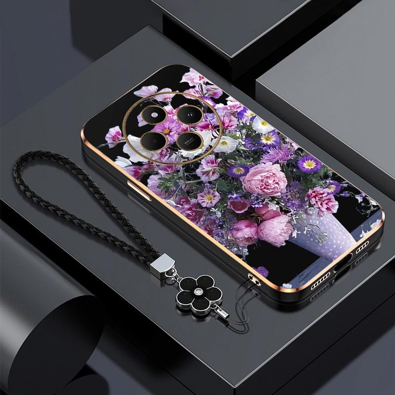 TEMU Étui élégant pour The Redmi 14C 4G, avec un design de bouquet et une prise en main confortable, parfait pour les occasions décontractées.