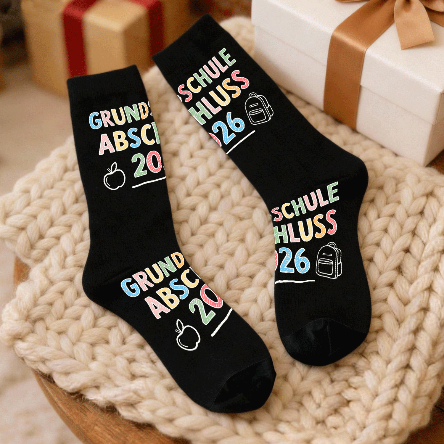 2026 Grundschule Abgaenger Funny Novelty Socks | Knit Fabric, Elastane, Machine Washable, All , Perfect For Men