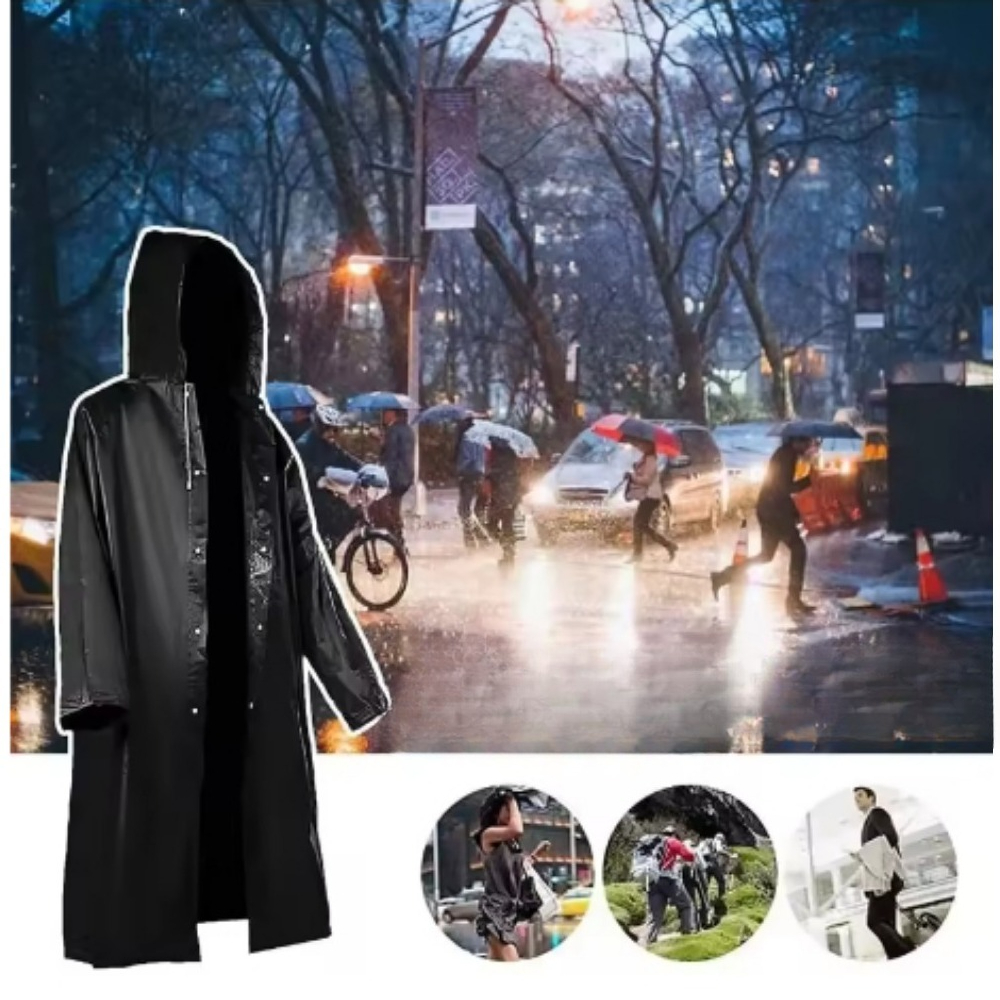 E-shop 2er-Set Langer Motorrad Regenmantel | Unisex, Regenponcho, Langer, wasserdichter Ganzkörperanzug, geeignet für Reisen, Radfahren, Laufen,