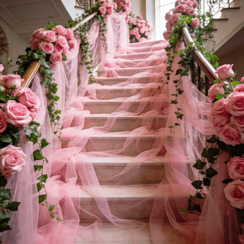 TEMU 1 Roll 1978.4 Inches Ultra-long Elegant Tulle Mesh Curtains Organza, Durable Decorative Item, For Wedding, Wedding Arch Decoration, Anniversary