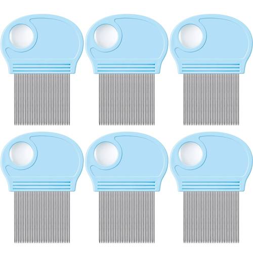 Lice Comb with Magnifying Glass, Featuring Fine Dense Metal Teeth. Suitable for Dogs, Cats And . Used for Pet Grooming As Well As Removing Dandruff And Nits