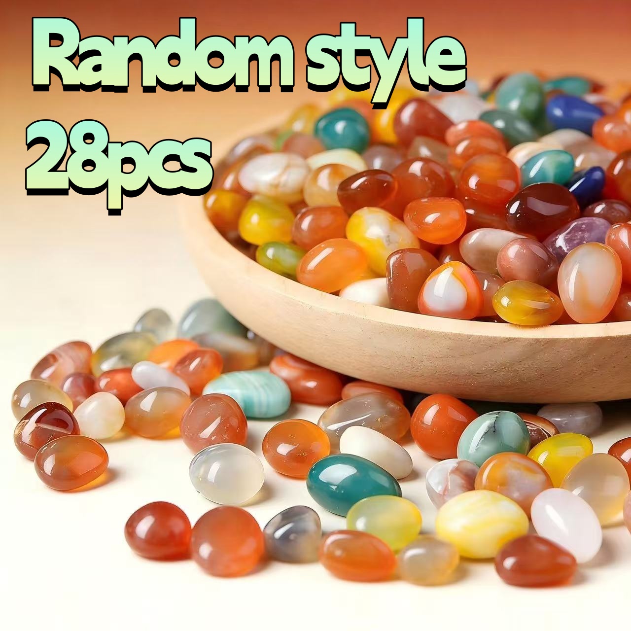TEMU 28pcs Natural Crystal Tumble Stones - Stones Suitable For Home Decor, Meditation, Protection Amulets, & Gift - Random Irregular Shaped For Luck,
