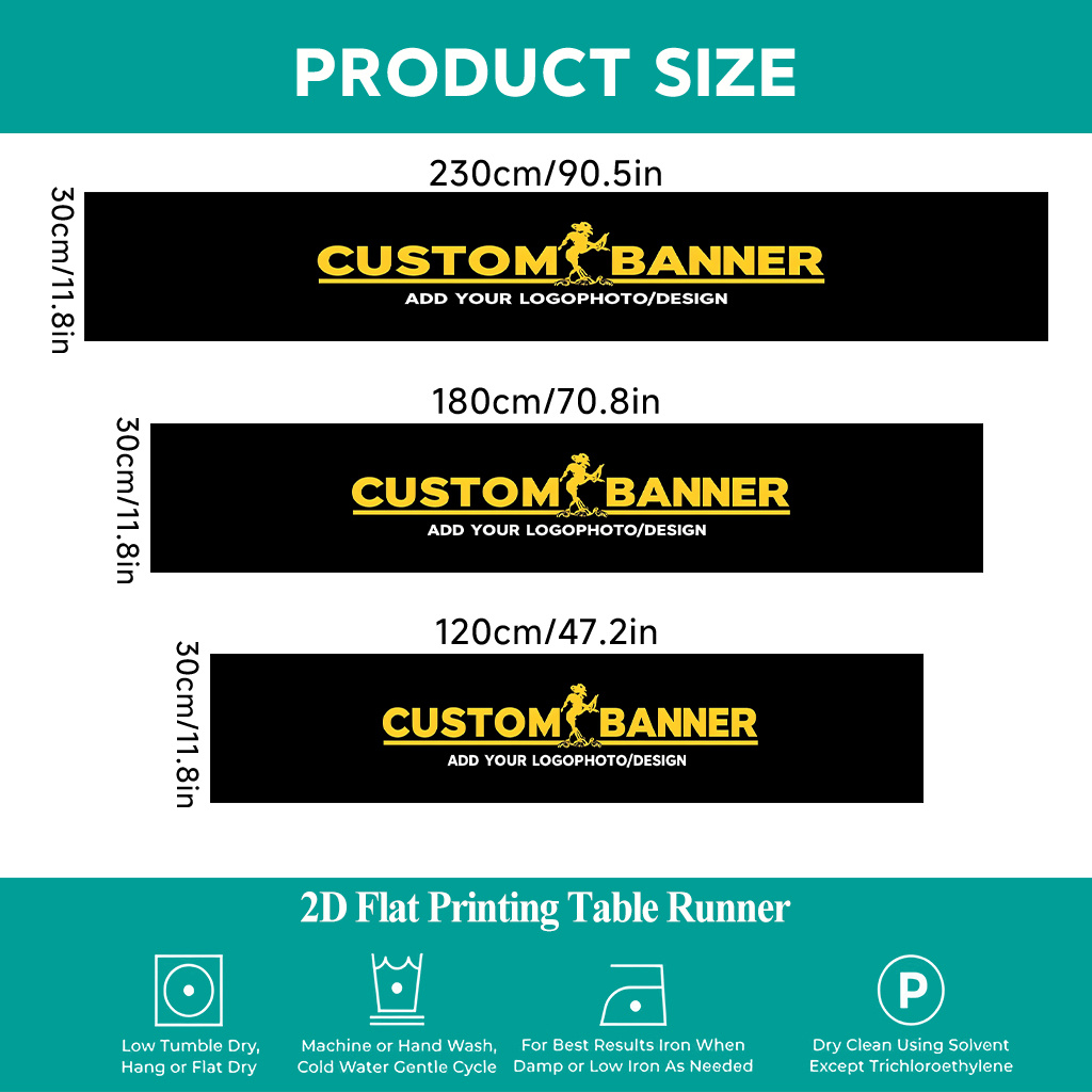 TEMU 1pc 2d Table Runner, Custom With Photo Tablecloth, Rectangular Polyester Table Runner, Perfect For Indoor Or Outdoor Dining, Family Gatherings,