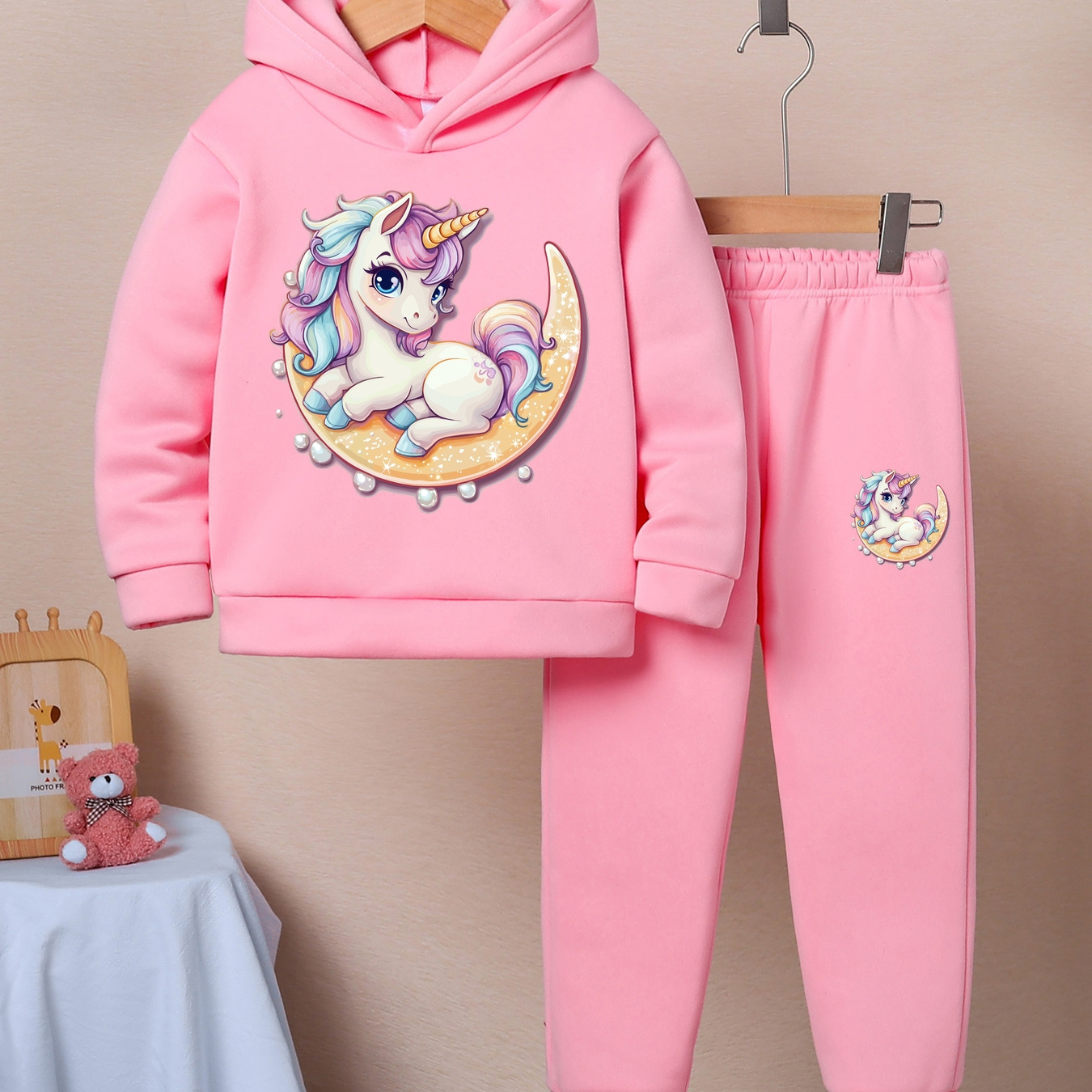 

2pcs ' , Unicorn On , And Pants Set, , , For Kids ( 12 And ), Fall/ , For