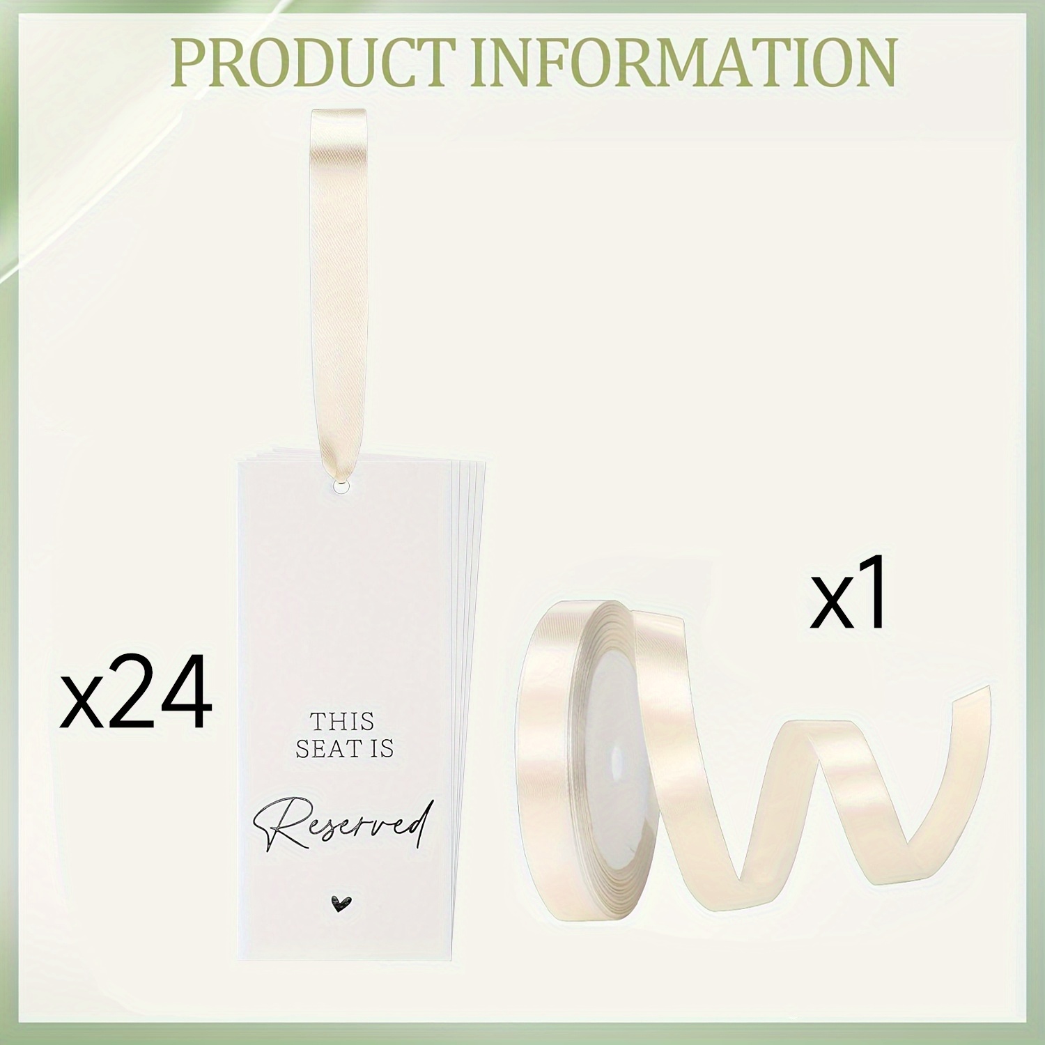 TEMU 12/24 Wedding Chair With Reserved Sign And A Roll Of Ribbon, This Seat Is Reserved, Suitable For Ceremonies And Party Events, Christmas,