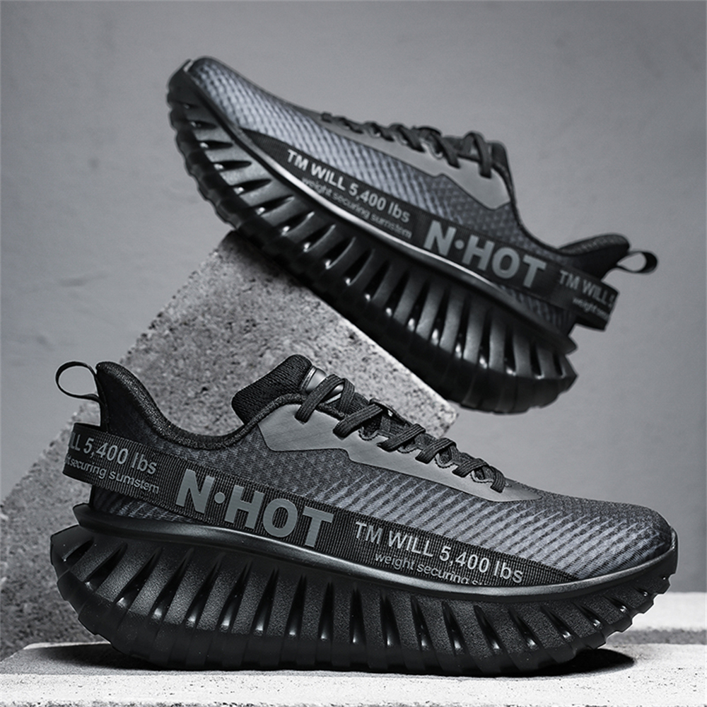 [Sneakers] Men'S Women'S Road Running Shoes, Thick Sole Casual Athletic Shoes for Men, Teenager Outdoor Sports Design, Comfortable Breathable Fabric Upper, Cushioning Shock-Absorbing MD Sole, Non-Slip And Wear-Resistant, Low-Top Lace-Up Closure