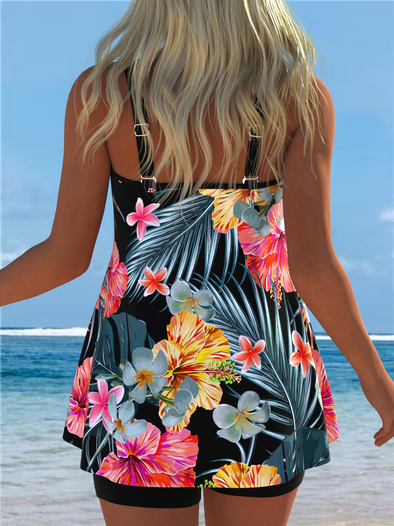 neuer damen-y-tankini-badeanzug 2026, herausnehmbare polsterung, hochdehnbares rundhals-design, tankini-badeanzug-set