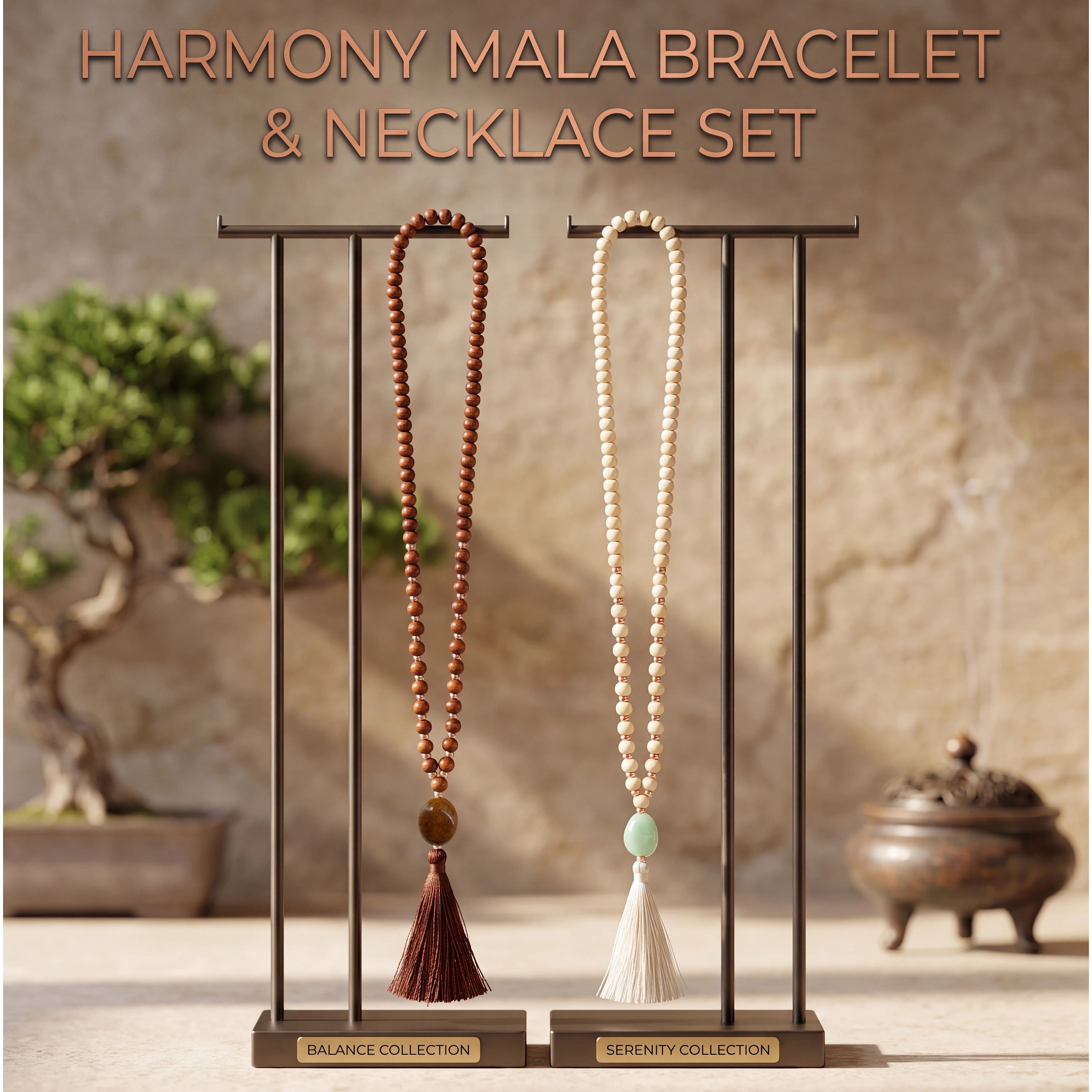 1-Pack Retro Tassel Beaded Long Pendant Neck Chain, Boho Style