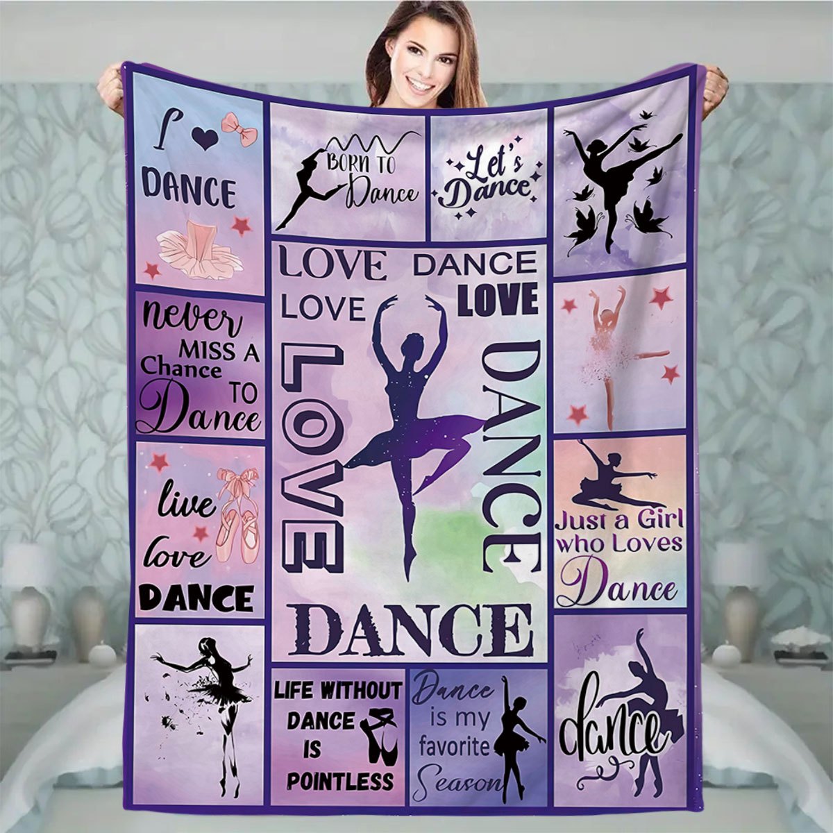 cozy ballet dancer flannel throw blanket soft warm perfect birthday gift for ballerinas details 0