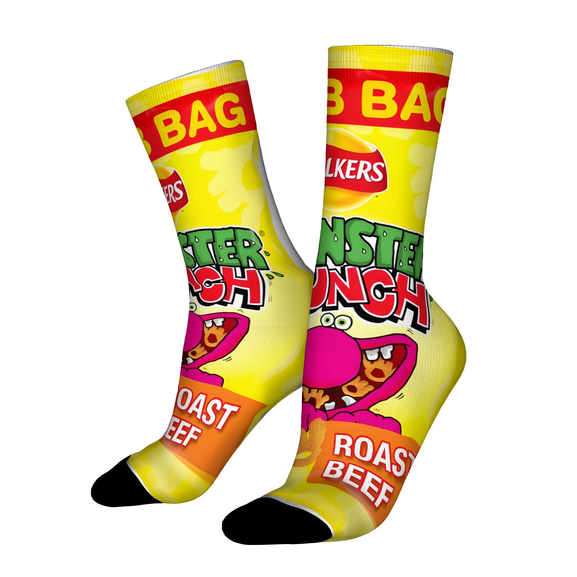 TEMU 2d Flat Printing Chips Snack Lover Fashion Men Socks Long Socks Couple Cosplay Sock Hip Hop Harajuku Women Funny Sock