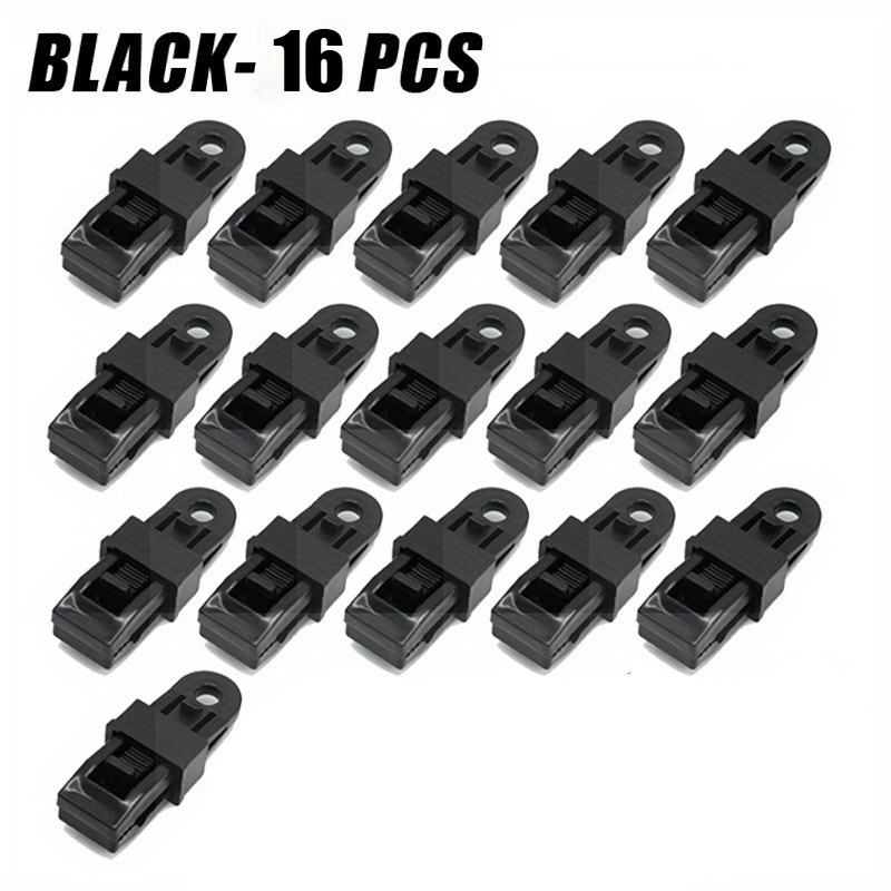 E-shop 6/16 Stück robuste Zeltclips - Winddicht und , zum Befestigen von Planen und Markisen bei Outdoor-Camping und Erkundung - Wiederverwendbar und