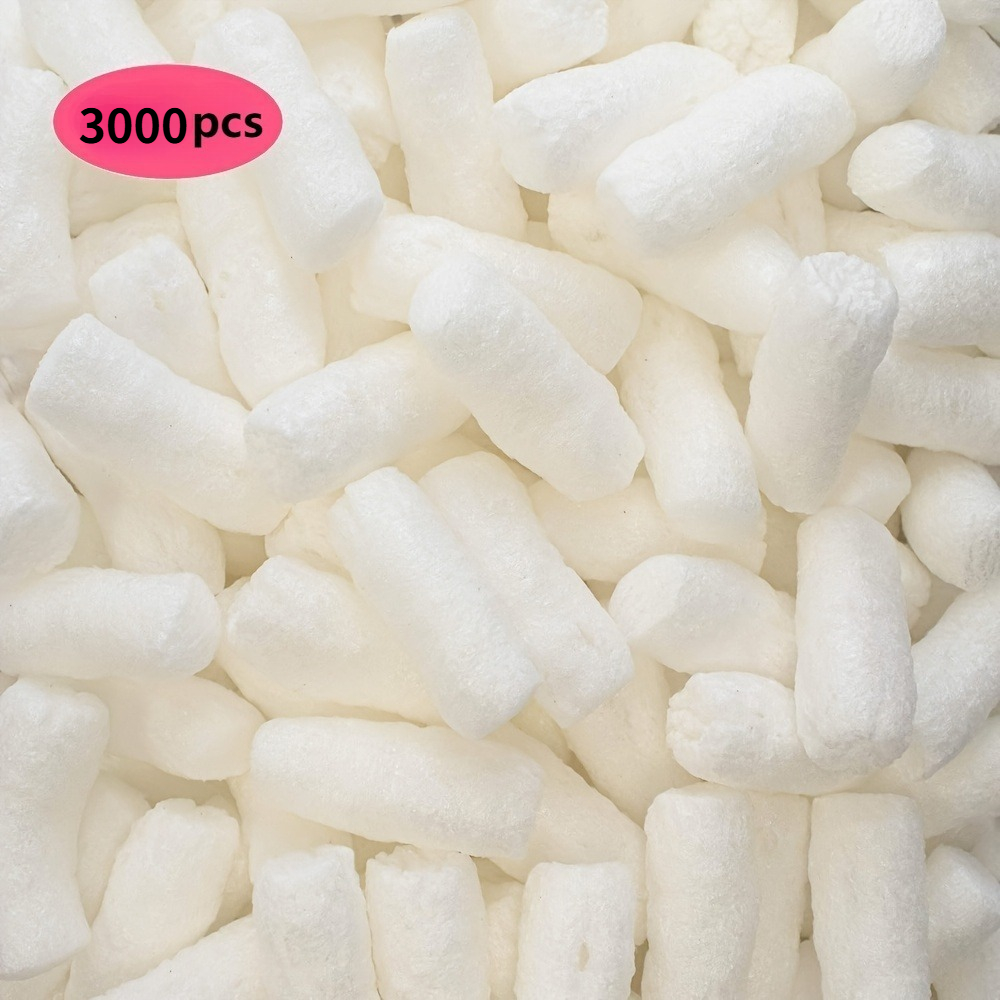 TEMU 3000pcs Granulés de mousse de conditionnement recyclables de qualité supérieure, coussinets de transport antistatiques, rembourrage de