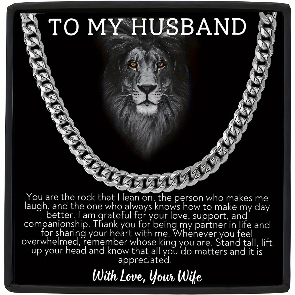 

1pc Titanium Steel Necklace For Husband, Pendant, Jewelry, Men'