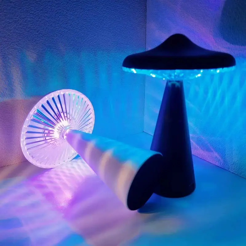 ufo mushroom table lamp modern dimmable desk light with rechargeable battery cute camping atmosphere for bedroom night light for bedside or restaurant decor camping decor modern desk lamp plastic construction desk lamps for bedroo Product details 6