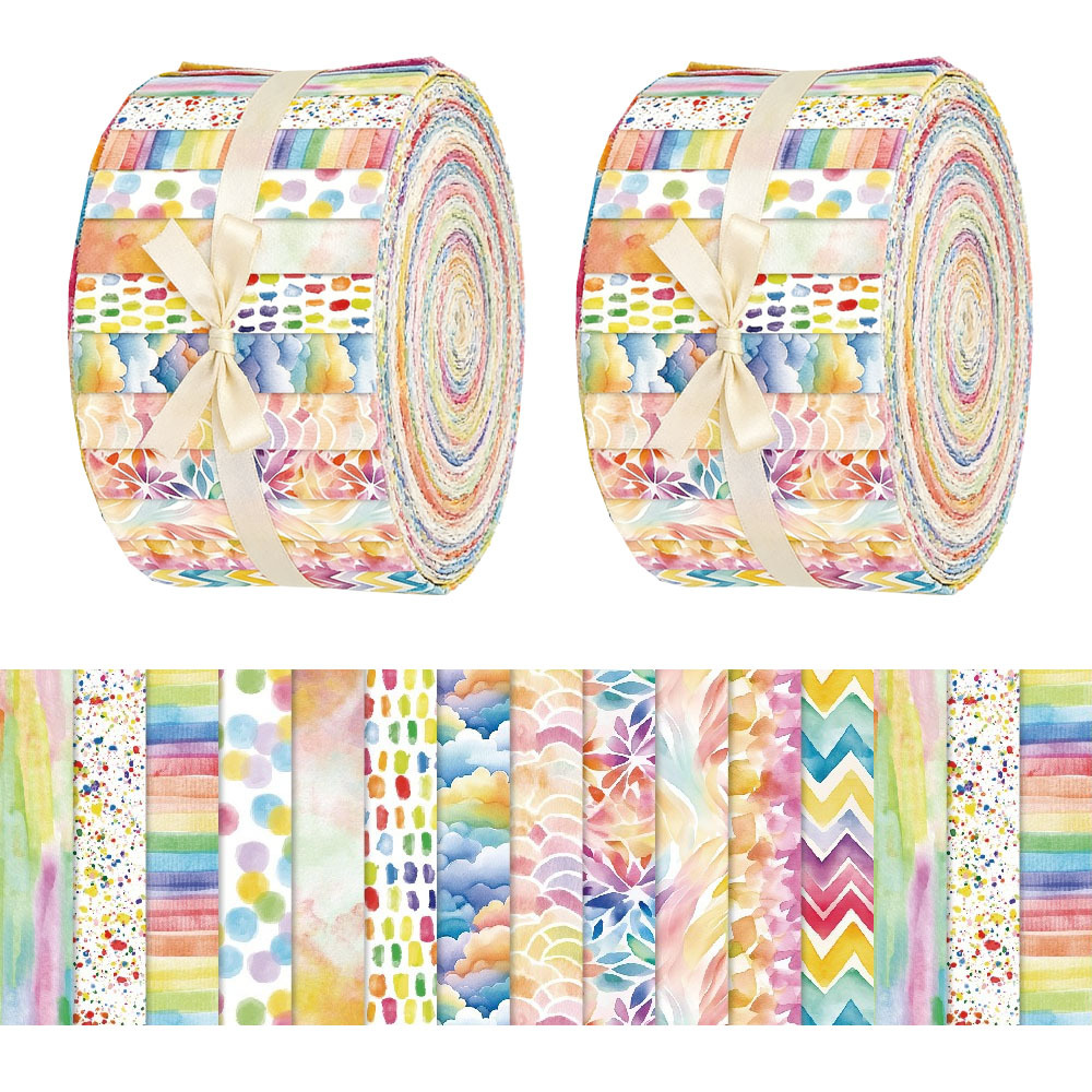 TEMU A Set Of 40pcs Of Patterned Fabric Measuring 6.5 By 50 Cm (2.55 By 19.7 Inches), Ideal For Projects. This Pre-cut Fabric Is Great For Crafts,