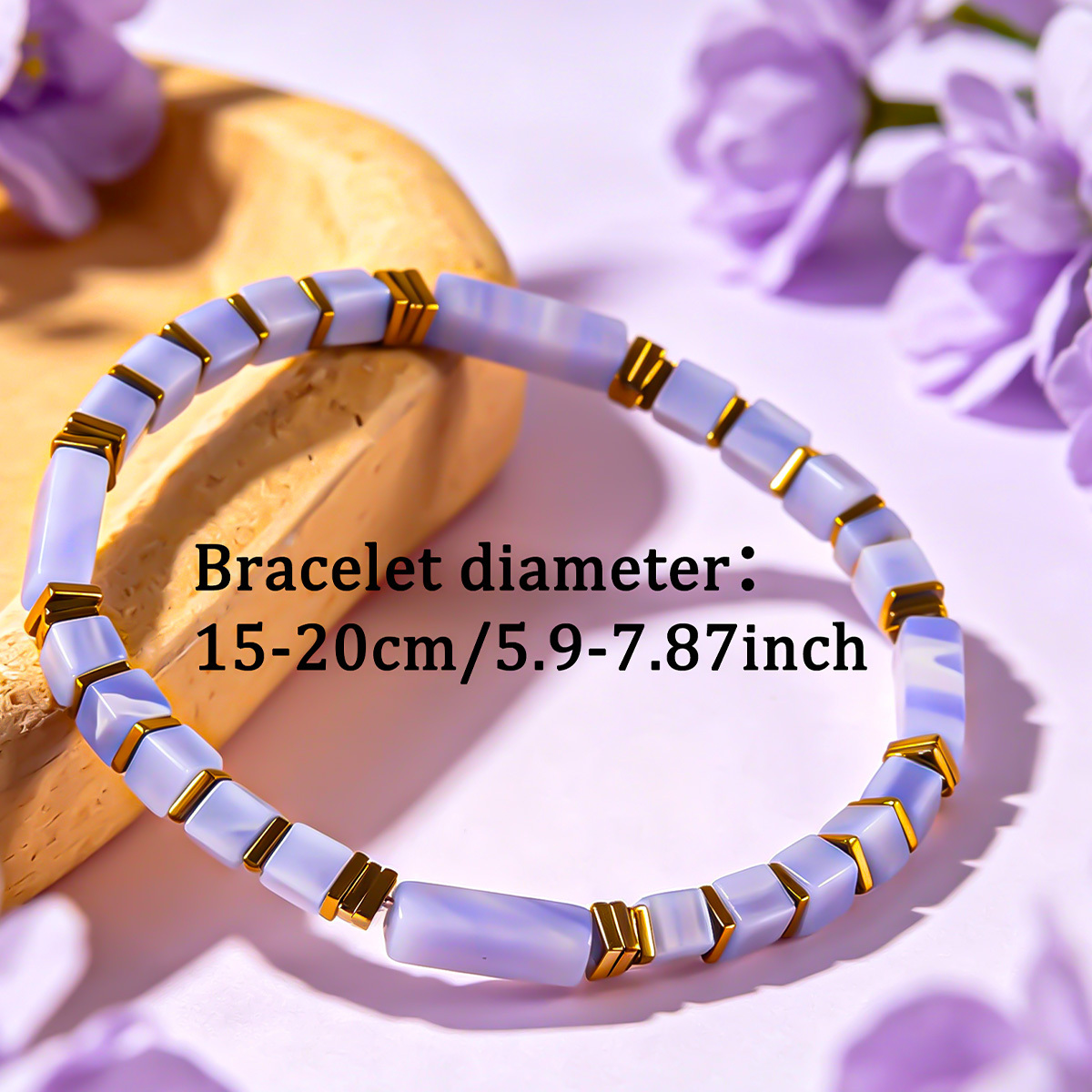 Natural Sodalite Beaded Bracelet, Wealth Attraction & Prosperity