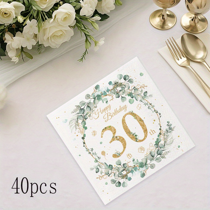 E-shop 40-teiliges Set | 2026 Neuheit Partyzubehör Party-Packs Vorteilspack Party-Servietten-Set | 30. Jubiläum Ästhetische Feier