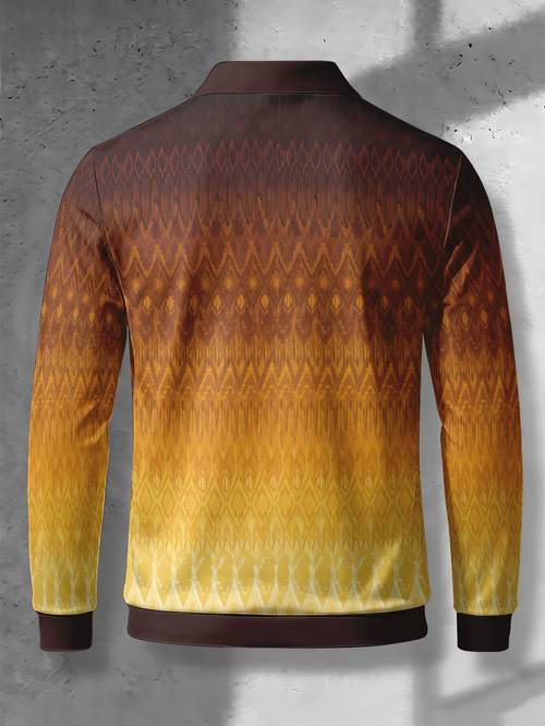 color-blocking heren shirt met lange mouwen, 3d print, , casual top met knopen, losse zoom, lange mouw t-shirt shirt, lente en herfst zakelijk woon-werkverkeer, golf veelzijdige herenkleding
