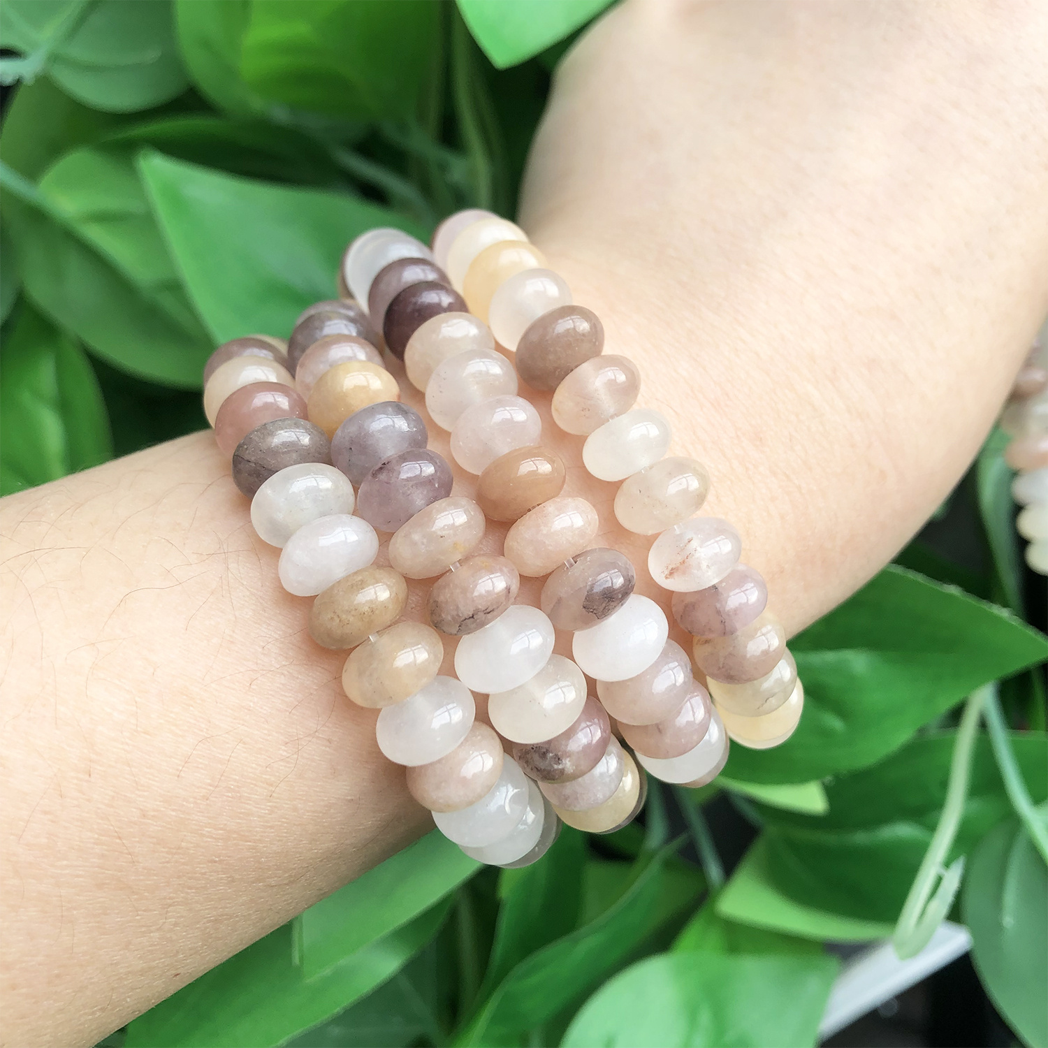 TEMU 5x8mm Aa Natural Stone Pink Aventurine Flat Abacus Beads Unique Loose Beads For Jewelry Making Bracelets, Necklaces, Earrings, Handicrafts,
