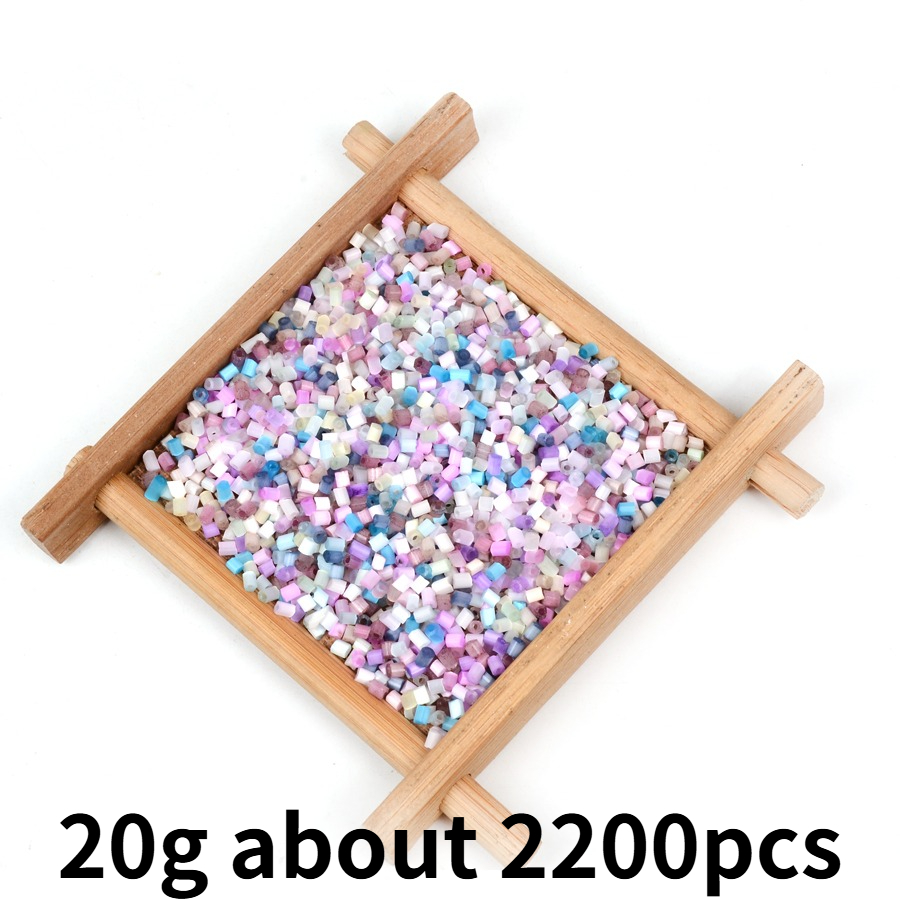 2200pcs 2mm Matte Frosted Mini Glass Tube Beads