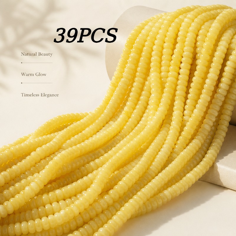 TEMU 39 piezas, cuentas de cristal de 5*8 mm color leche sólido de luz tipo ábaco. Cuentas y . Accesorio para pulsera, collar, aretes de abalorios