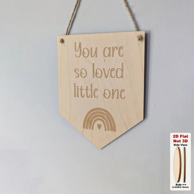 TEMU 2D Flat - 2D Ebene / 2D Ebene bedrucktes Holz. Du bist ein so geliebtes kleines Baby "Holz Wanddeko Set - Böhmischer Stil Kinderzimmer und