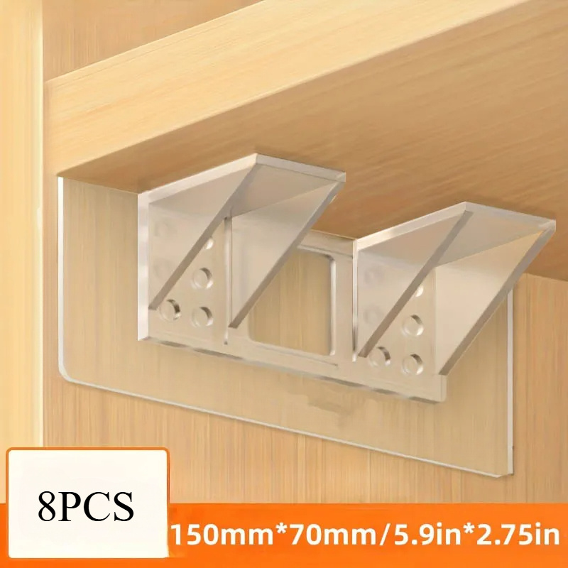 8pcs Shelf Support Pegs, Self Adhesive Clips For Cabinet Book Shelves Closet Brackets Layer Closet Cabinet Helper
