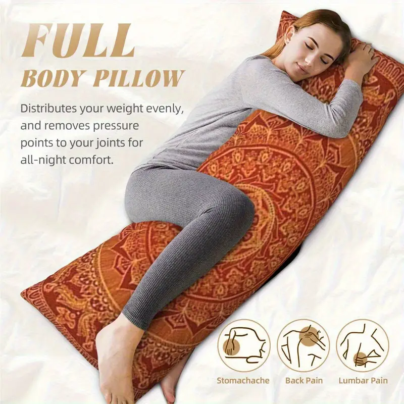 1pc antique mandala spice pillow cover 20x54 inch double sided print soft polyester fabric zipper closure machine washable ideal for sofa living room bedroom decor bedroom decor mandala pattern zippered pillowcase decorative pillows Product details 6
