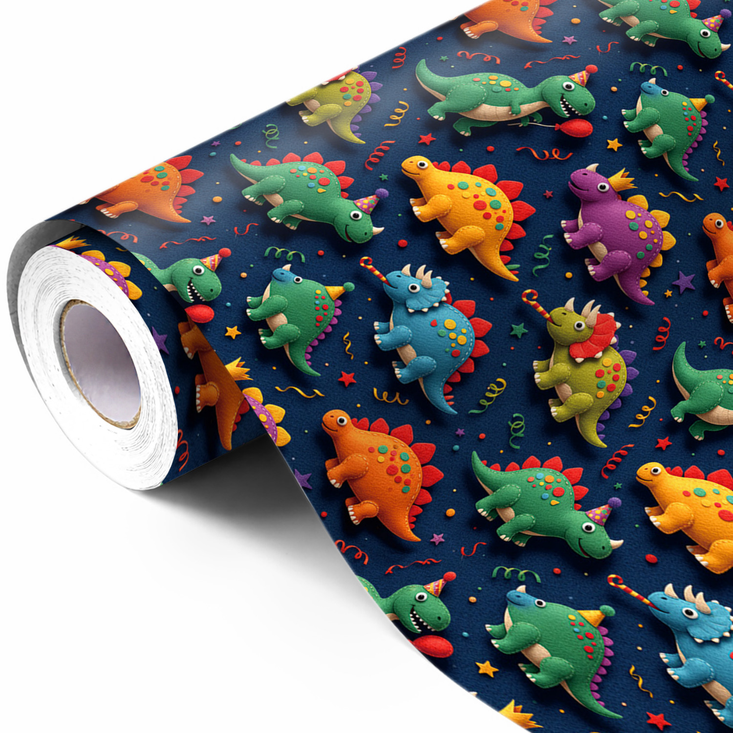 TEMU Rouleau de dinosaure avec adorables dinosaures de dessin animé et multicolore, convient pour anniversaires, cadeaux, fêtes scolaires, projets de