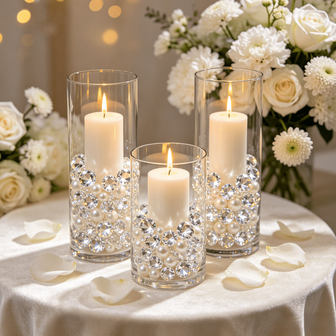 TEMU 759 piezas de diamantes de de acrílico transparente y cuentas de de perla , cristales y gemas de acrílico diamante, decoración para esparcir en
