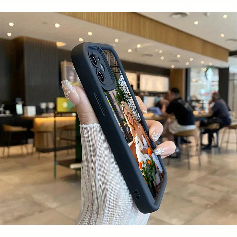 Custom Picture Phone Case with Sky Ladder Mirror Finish, High Definition, Black Soft Edge for iPhone 16/15/14/13/12/11/Plus/Pro/Pro Max Custom Cases, DIY Photo and Text Pattern, Personalized Birthday Gift for Family and Friends, Christmas Gift, Custom Photo Black Border TPU Protective Cover Suitable for Birthdays, Christmas, Valentine's Day