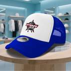 kapa za golf s pbr bull logom - podesiva, poliesterska kapa u dvobojnoj crno-bijeloj s metalik detaljima, pogodna za pranje u mašini, idealna za golf, biciklizam, studentski stil i praznične događaje