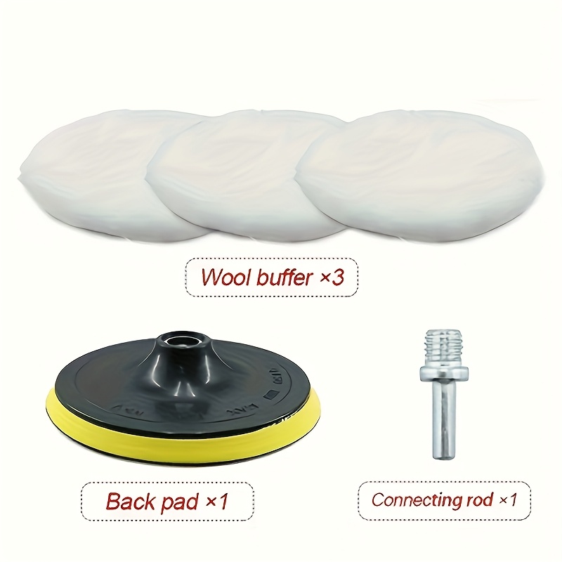 TEMU Kit de Polissage pour Voiture - 5 Pièces (3 Disques de Polissage + 1 Roue de Polissage + 1 Tige de ) | Polissage, et Lustrage | Outils avec