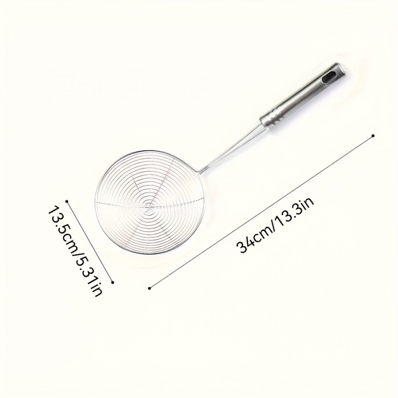 TEMU Multifunctional Kitchen Hanging Strainer - Stainless Steel Long Handle Mesh Strainer For Frying, Cooking, Home And Restaurant Use