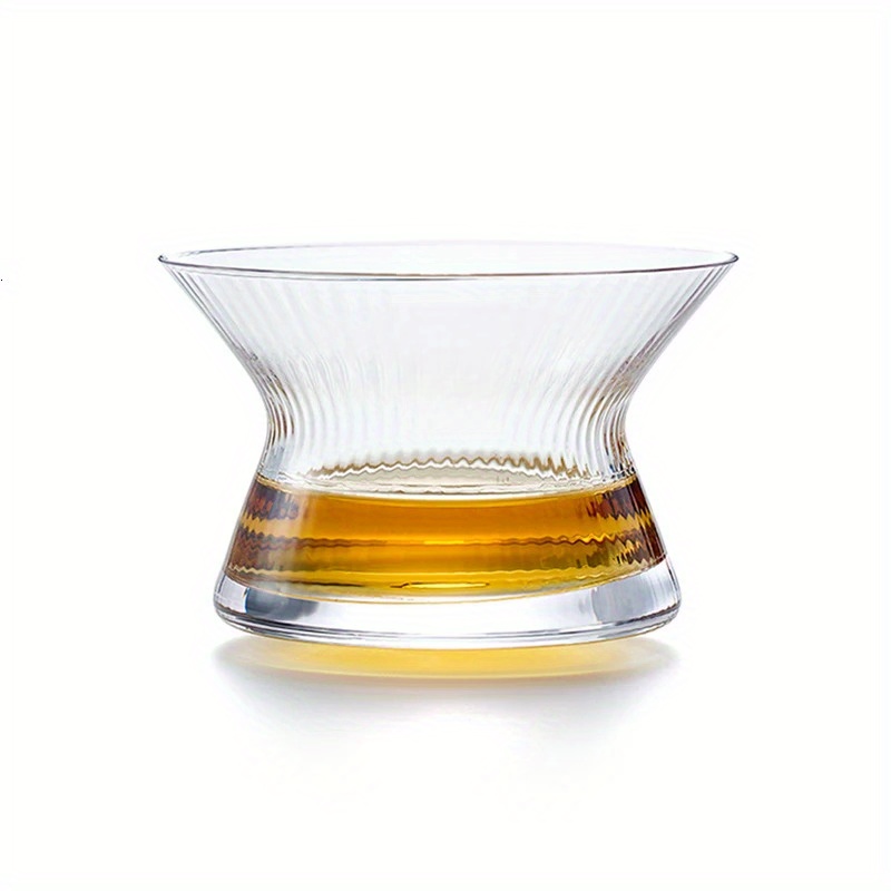 TEMU 1pc Japanese Edo Whiskey Spin Glass Neat Bowl Old-fashioned Crystal Wine Glass Spirits Collection Whisky Cup Xo