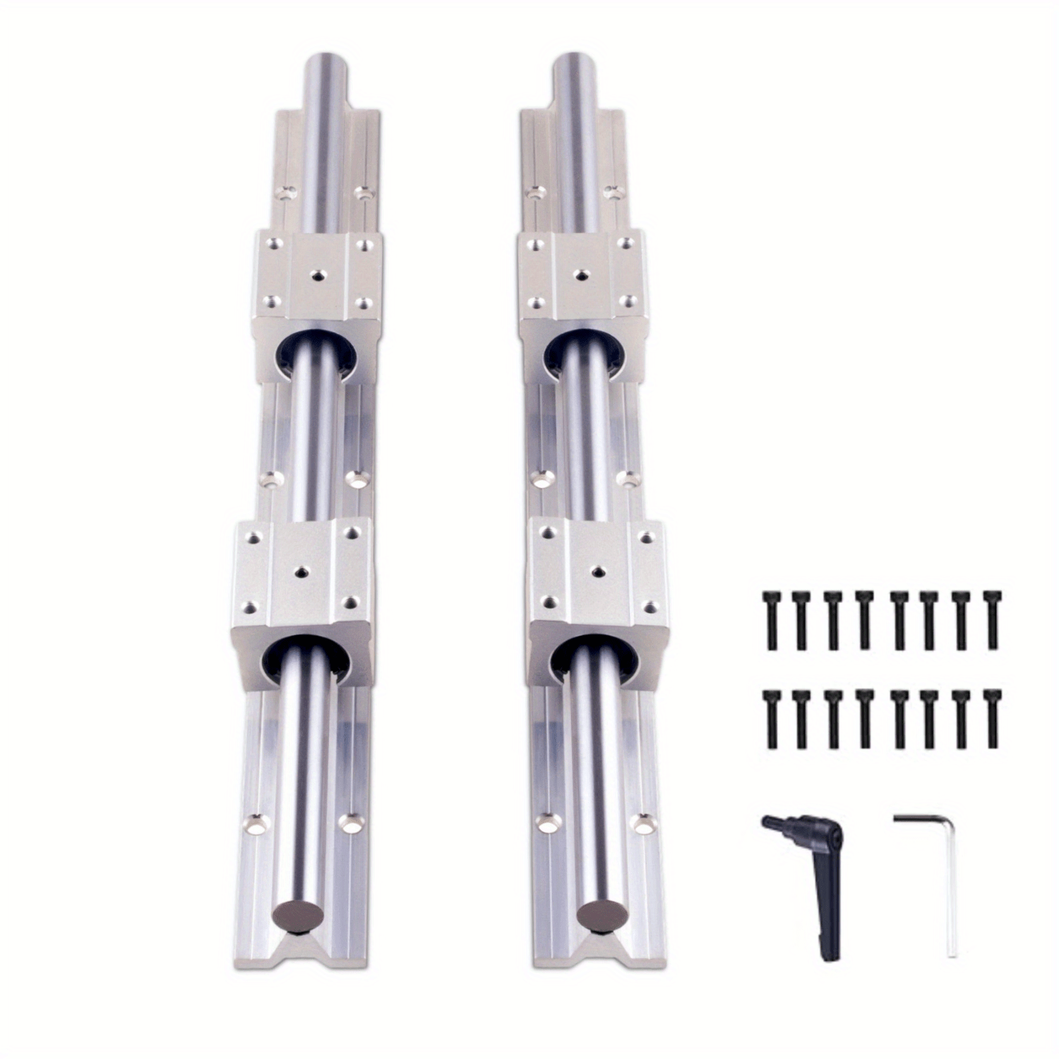 1 Set Of Linear Guides, 2pcs Sbr12-400mm/15.75inch And 4pcs Sbr12uu Slide Bearing Blocks, Cnc Router Lathe Machine
