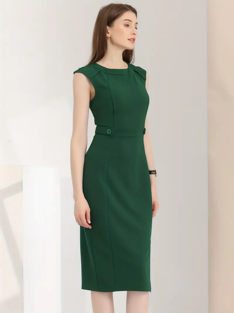 sheath dress womens sleeveless 2024 round neck fit - Temu sheath dress womens sleeveless 2024 round neck fit - Temu