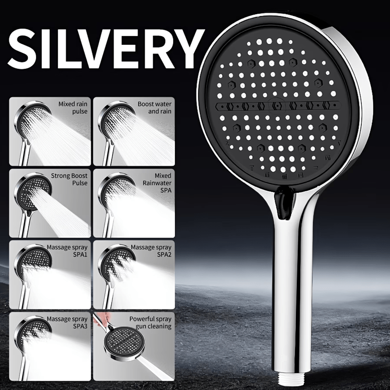 8-Speed Adjustable Water Flow Handheld Showerhead