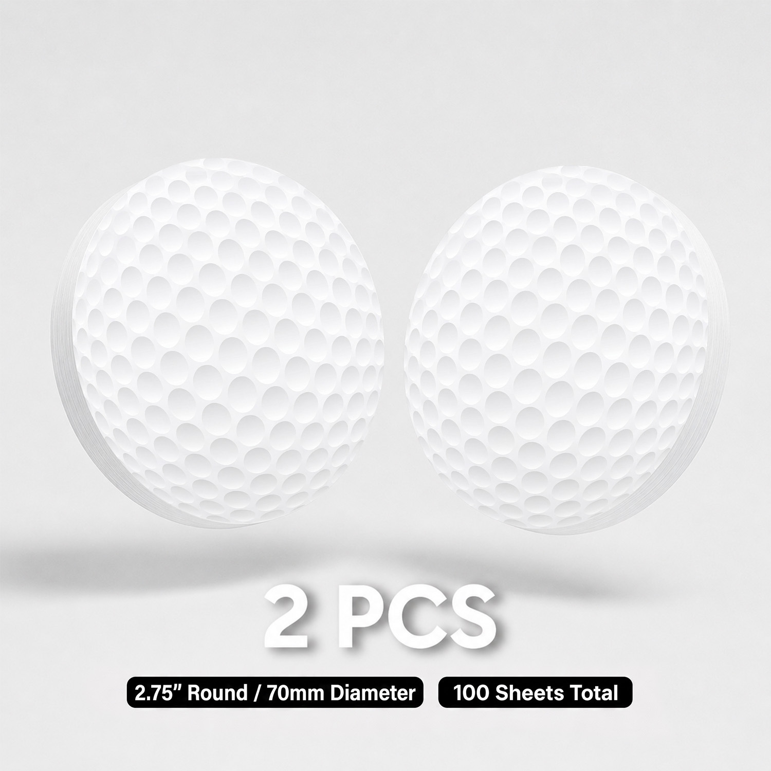 TEMU 2 blocs de 100 feuilles de notes autocollantes sur le thème des balles de golf, blocs-mémos sur le thème du sport, papeterie de bureau de ronde
