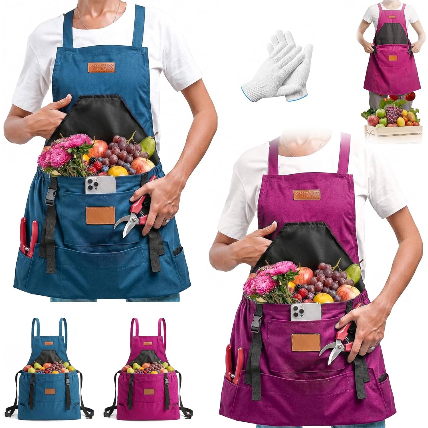 garden apron with pockets sold on Temu United States